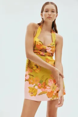 Alemais Sillas Halter Mini Dress Floral Size 8 for rent on The Volte - image 3