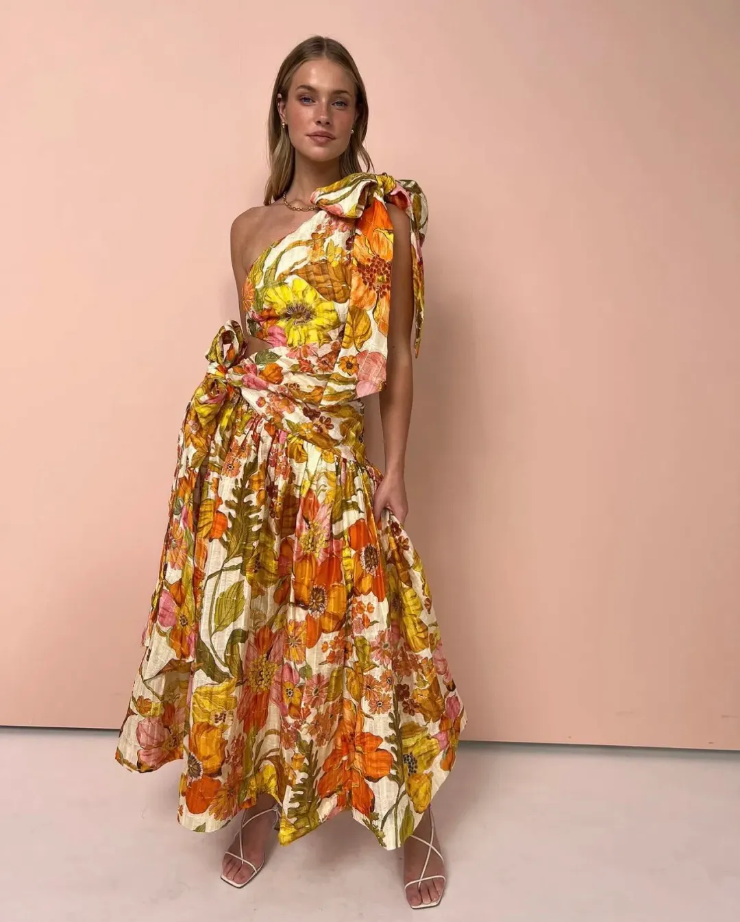 Alemais Silas One Shoulder Gown in Multi Size 8 for rent on The Volte - main image