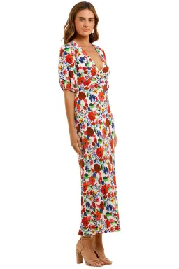 Rixo Steph Crepe Midi Dress Floral Size XS / AU 8 for rent on The Volte - image 2