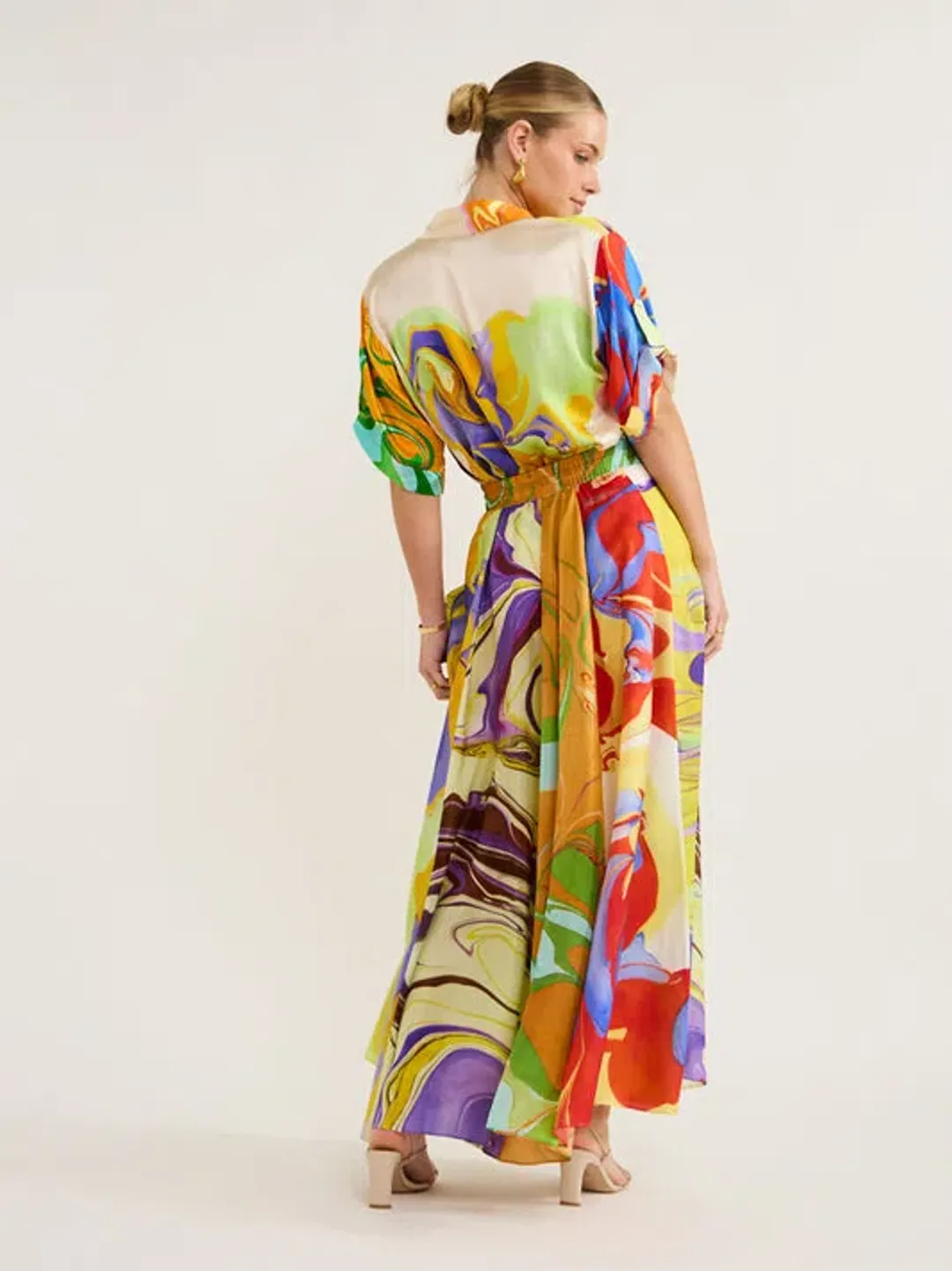 Alemais Luca Silk Shirt And Skirt Set Multi Size 6/8 for rent on The Volte - main image