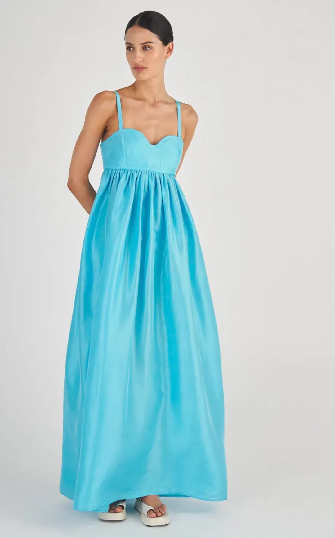 The Oroton Bodice Detail Gown Blue Size 16 for rent on The Volte - main image