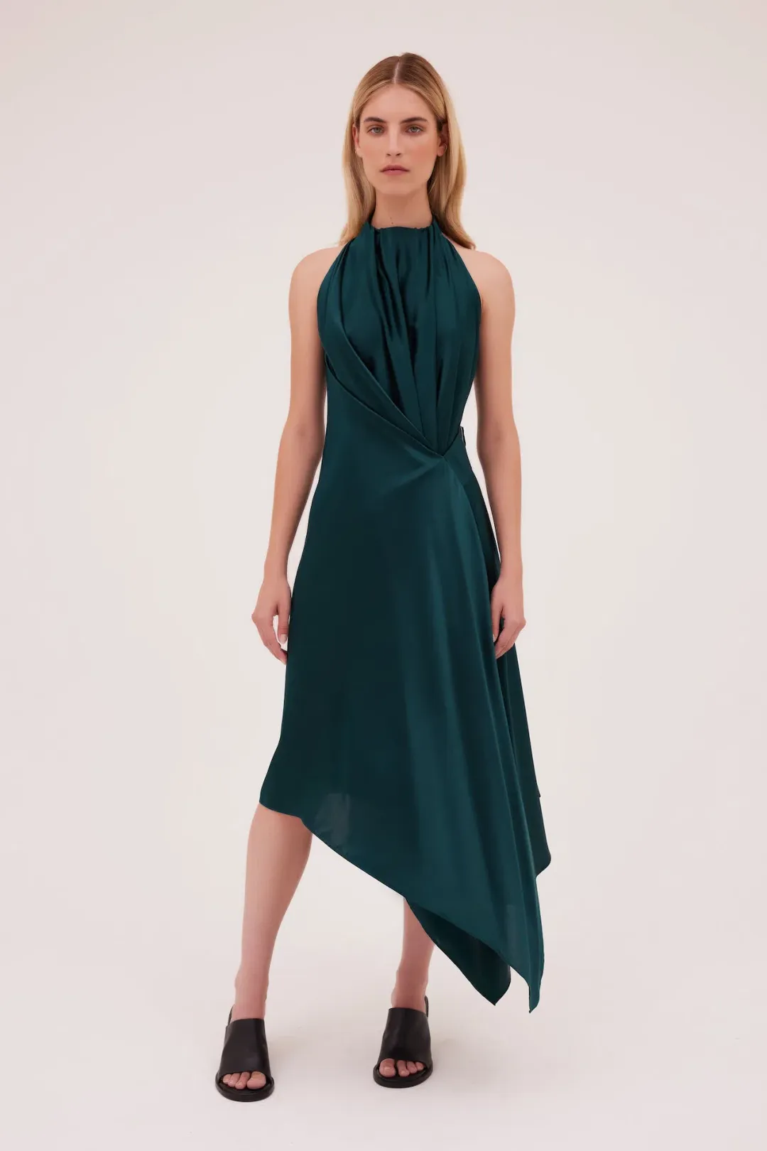 Bianca Spender Isabella Silk Midi Dress Green Size 8 for rent on The Volte - main image