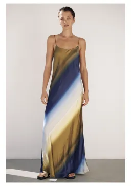 Dissh Denai Ombre Satin Maxi Dress Multi Size 10 for rent on The Volte - image 1