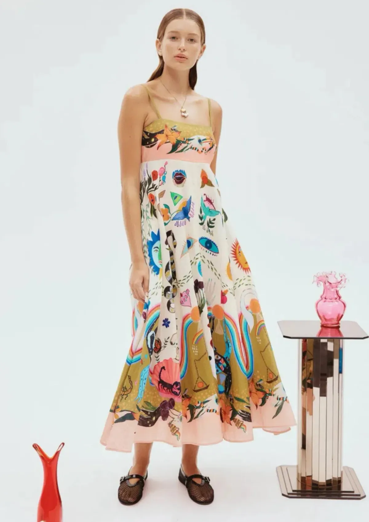 Alemais Evergreen Sundress Print Size 16 for rent on The Volte - main image