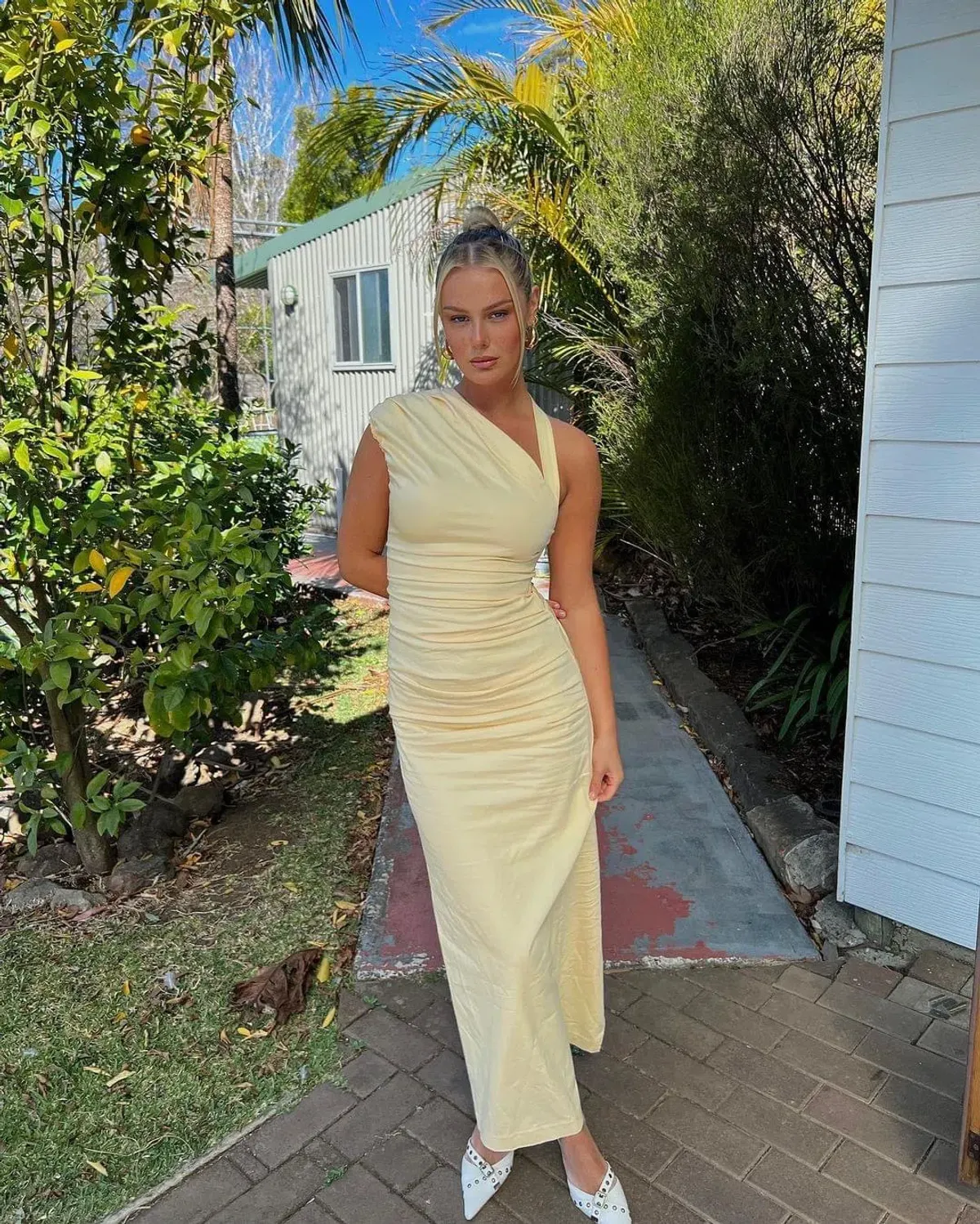 Sir the Label Giacomo Gathered Gown Yellow Size 1 / AU 8 for rent on The Volte - main image