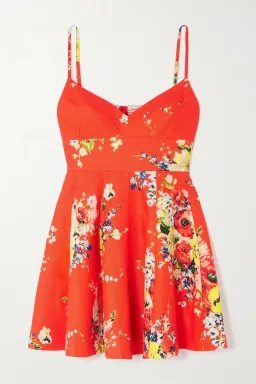 Zimmerman Alight Flare Mini Dress Floral Size 8  for rent on The Volte - image 3