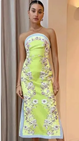 Alemais Marion bodice dress midi length  for rent on The Volte - image 1