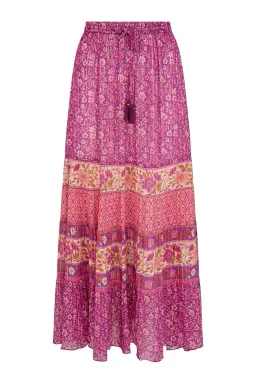 Spell And The Gypsy Sienna Cropped Blouse And Skirt  Set Fuchsia Size M/Au 10 for rent on The Volte - image 5