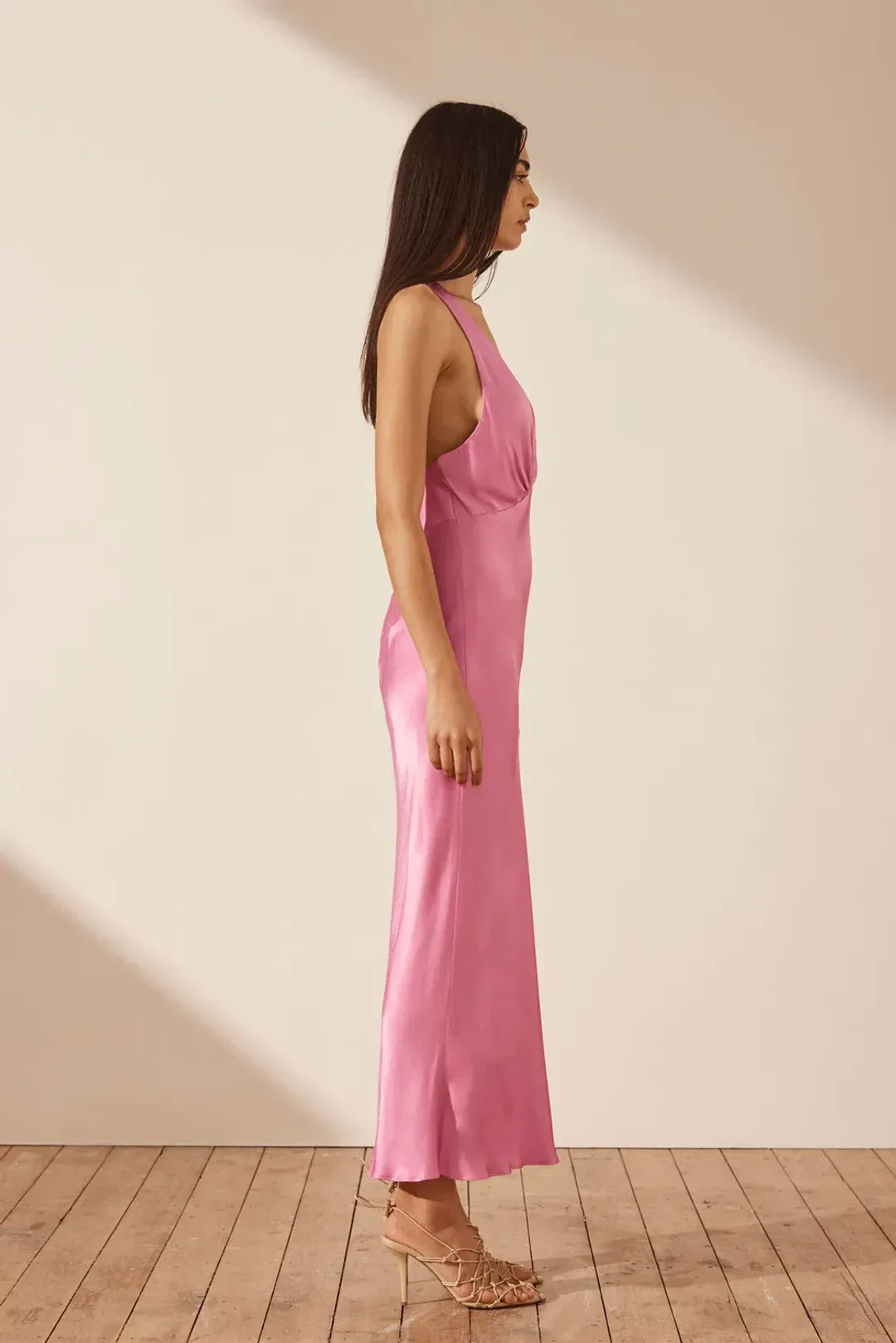Shona Joy Arienzo Plunged Dress Pink Size 8  for rent on The Volte - main image