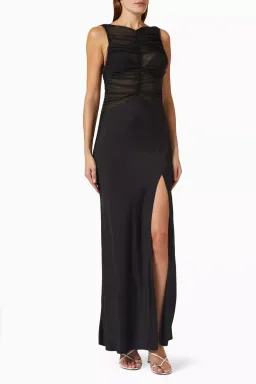 Bec & Bridge Naomi Split Dress Black Size 8  for rent on The Volte - image 1