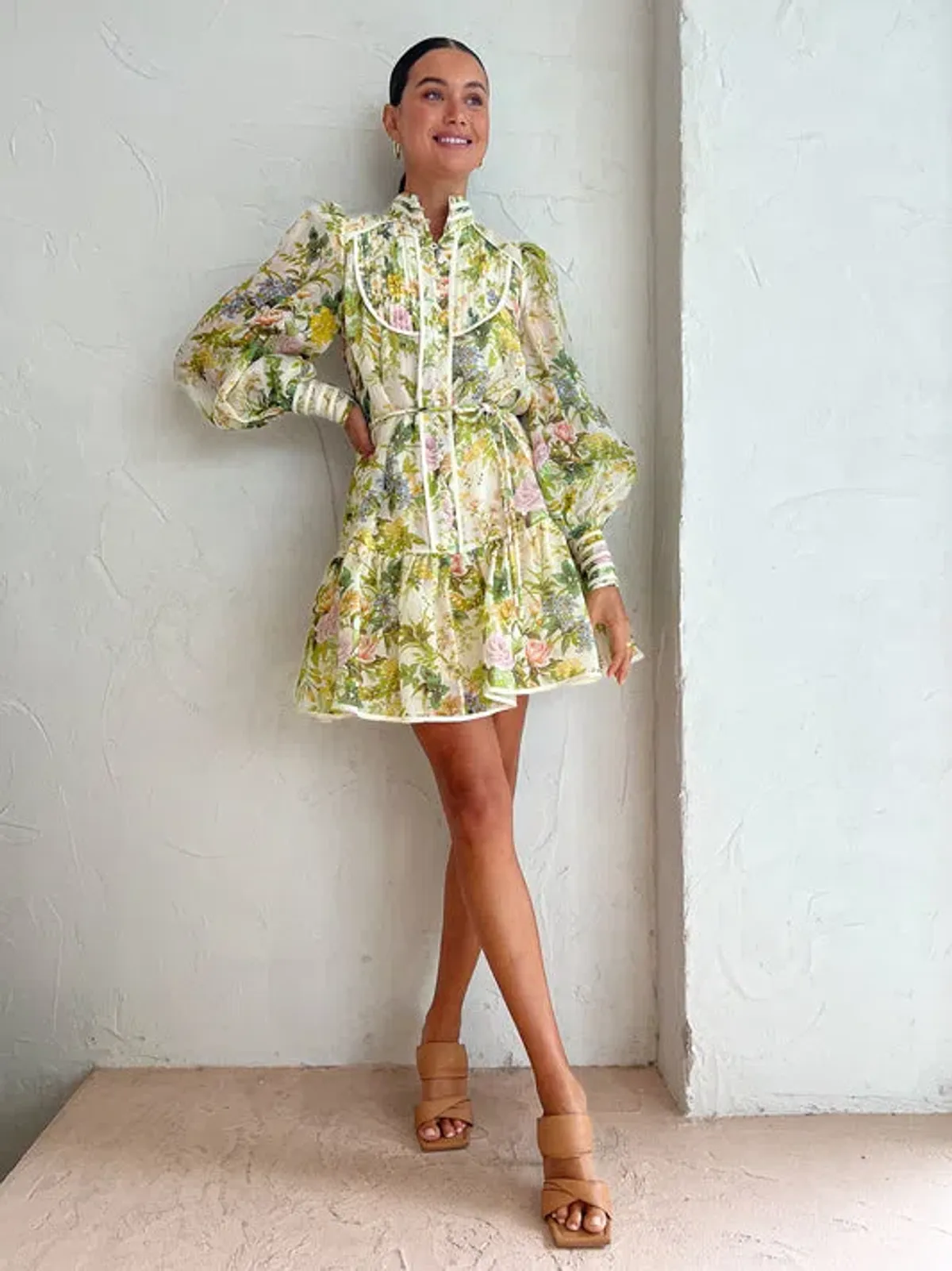 ALEMAIS Eden Mini Dress Floral Size 8 for rent on The Volte - main image