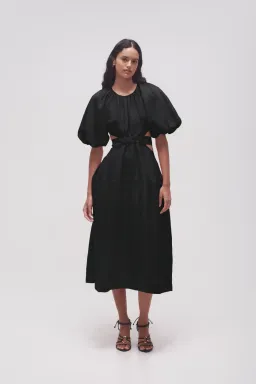 Aje Mimosa Cut Out Midi Dress Black Size 10 for rent on The Volte - image 1