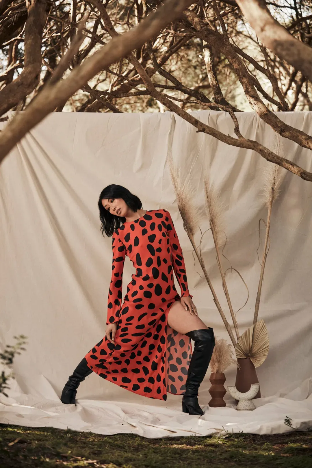 Ralf Studio Monument  Dress Cheeta Rust Size 14 for rent on The Volte - main image