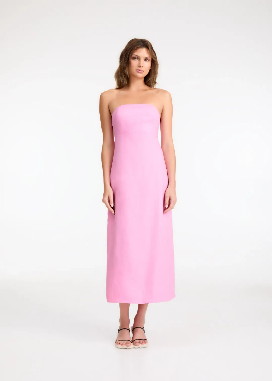 Roame Perez Midi Dress Pink Size 12 for rent on The Volte - main image