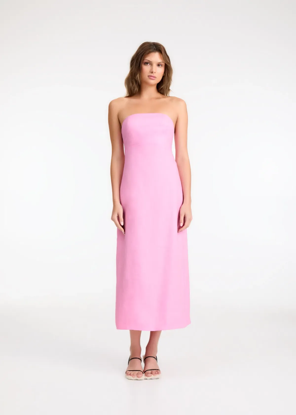 Roame Perez Midi Dress Pink Size 12 for rent on The Volte - main image