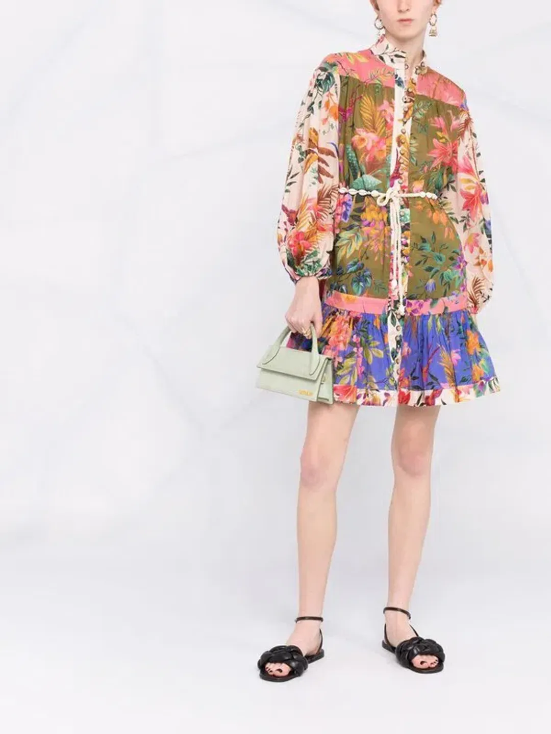 Zimmermann Tropicana Print Belted Mini Dress Multi-colored Size 0 / AU 8 for rent on The Volte - main image