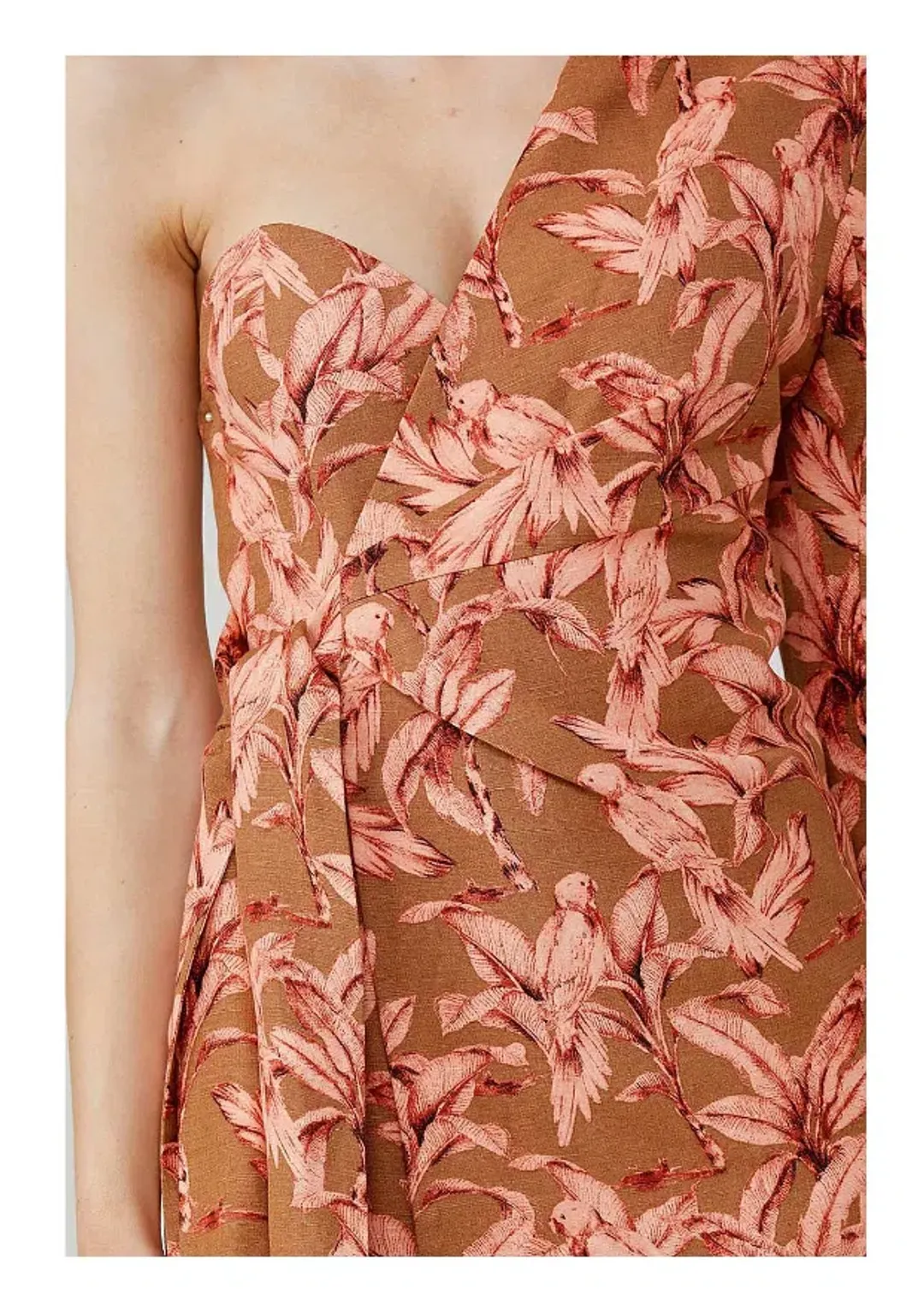 Significant Other Eva One Sleeve Mini Dress Palm Print Size 6 for rent on The Volte - main image
