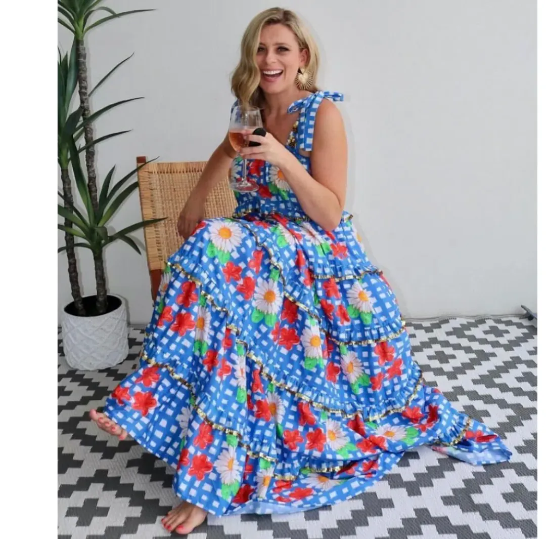 Bonita Roma Scalloped Dress Multi Size M / AU 12 for rent on The Volte - main image