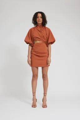 Tojha Celia Mini Dress Orange Size 10 for rent on The Volte - image 1