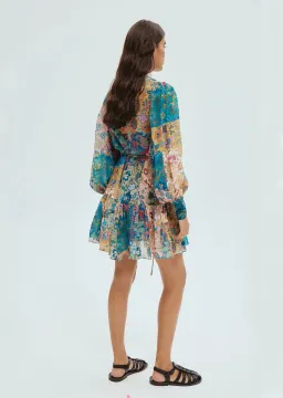 Alemais Bella Patchwork Mini Dress Multi Floral Size 6 for rent on The Volte - image 3