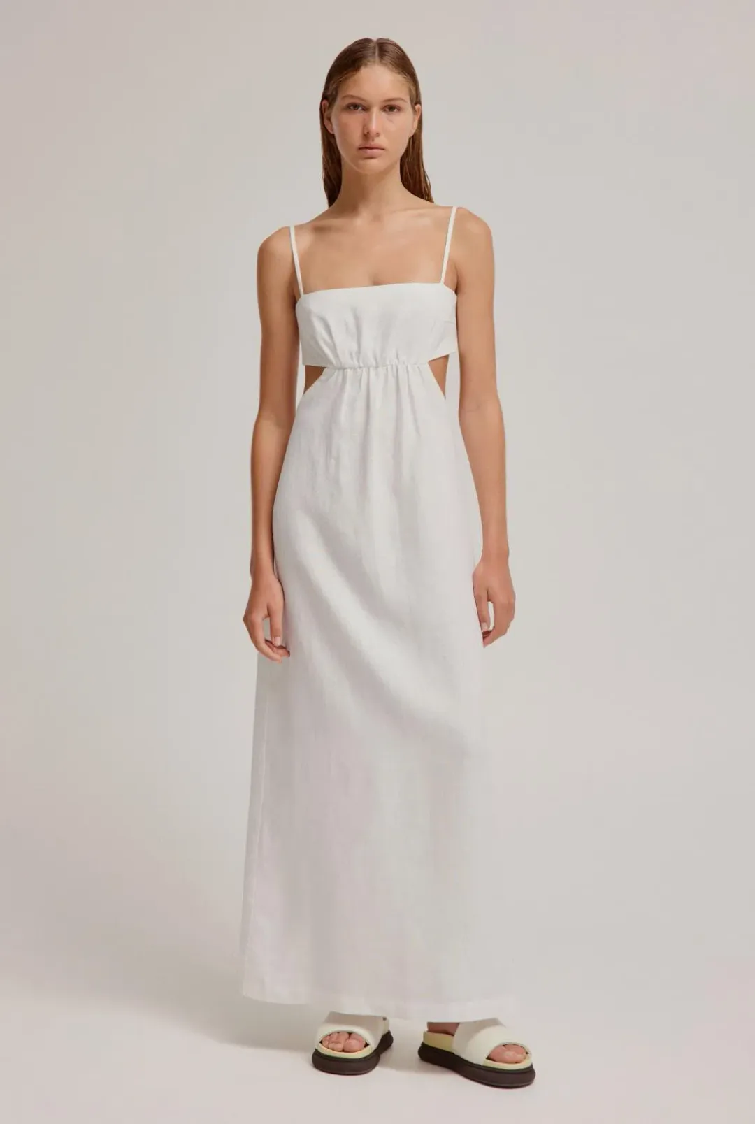Venroy Tie Back Maxi Dress Milk Size 12 for rent on The Volte - main image