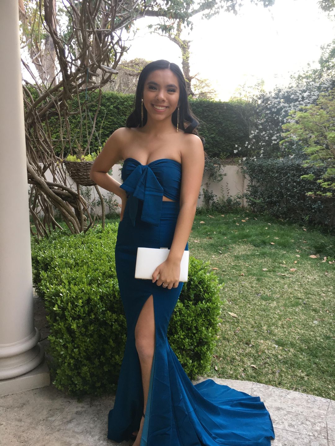 Jadore JX2043 Two Piece Dress Teal Size 4 for rent on The Volte - main image