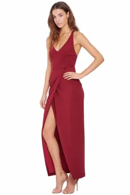 Grace and Hart Gold Rush Neon Gown in Wine Red Size 12 for rent on The Volte - image 2