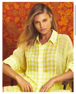 Alice Mccall She Blooms Blouse and Skirt Set Yellow Check Print Size 8 for rent on The Volte - image 3