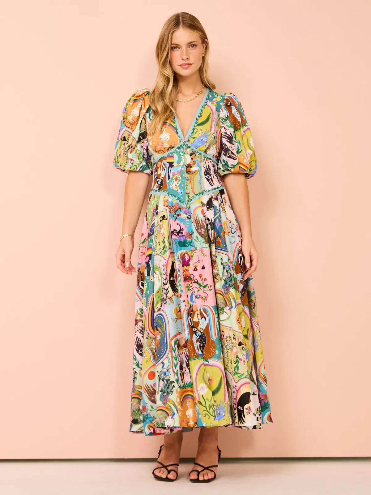Alemais Evergreen Midi Dress Multi Size 14 for rent on The Volte - main image