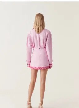 Aje Voyager Embroidered Mini Skirt & Skirt Set Pink Size 16  for rent on The Volte - image 2