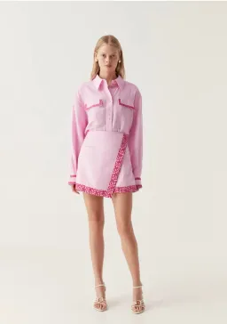 Aje Voyager Embroidered Mini Skirt & Skirt Set Pink Size 16  for rent on The Volte - image 1