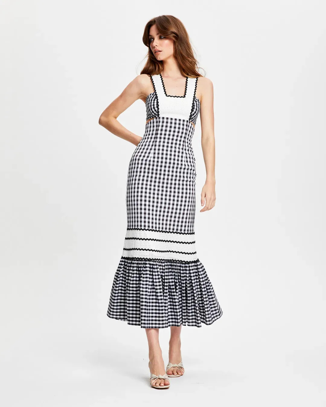 Alice McCall Wild Angels Midi Dress Gingham Size 6 for rent on The Volte - main image