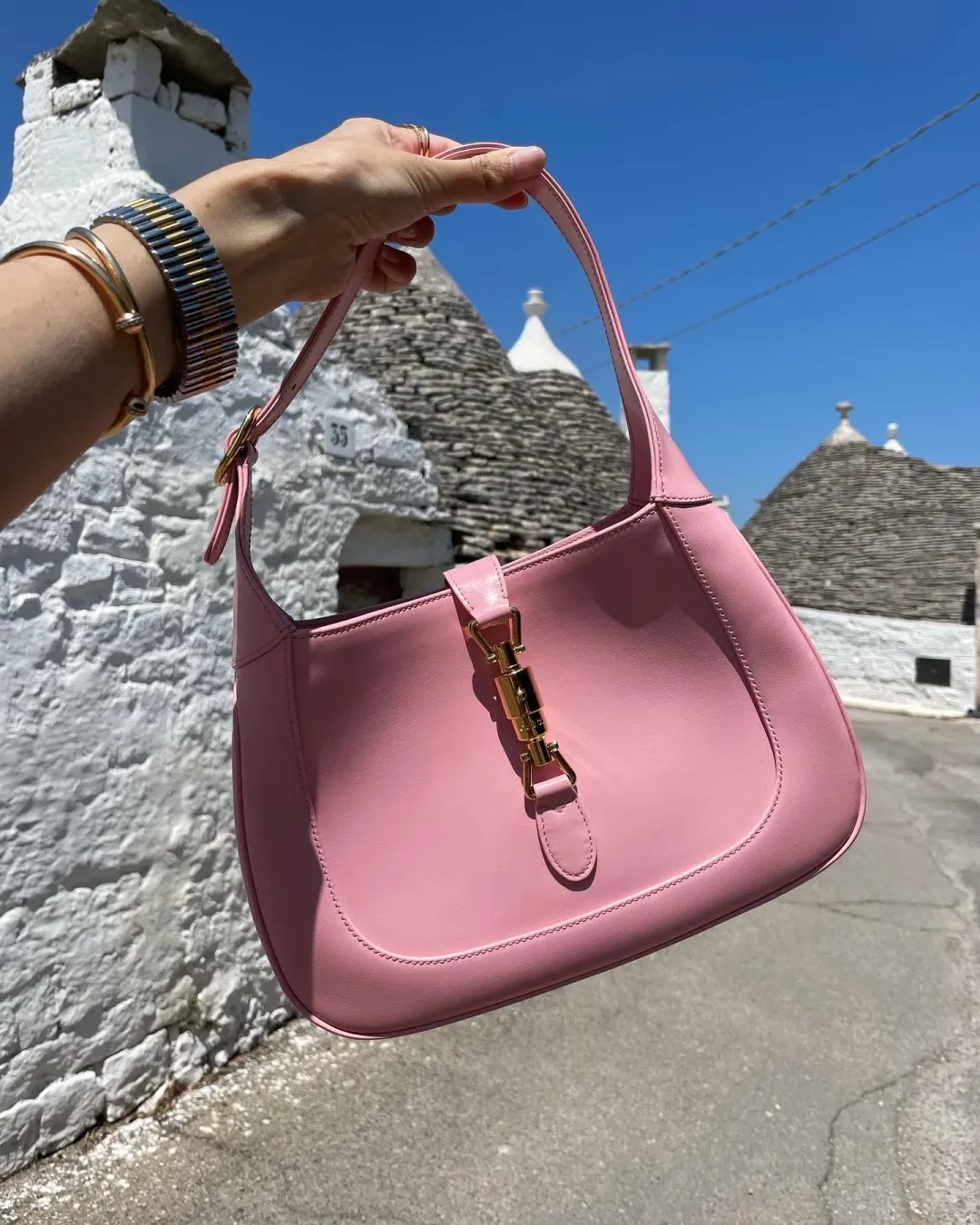GUCCI Jackie 1961 Mini Bag Light Pink Leather  for rent on The Volte - main image