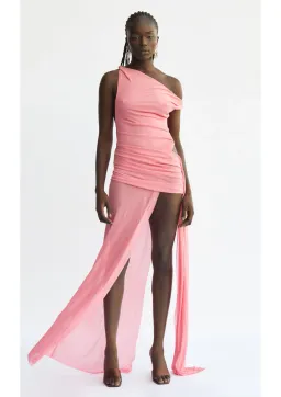 Bec & Bridge Kailani Asym Dress Grapefruit Pink Size 8  for rent on The Volte - image 1