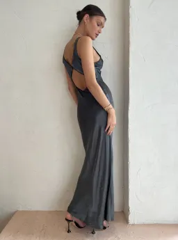 Bec & Bridge Celestial Keyhole Maxi Dress In Gun Metal/Black Size 10 for rent on The Volte - image 2