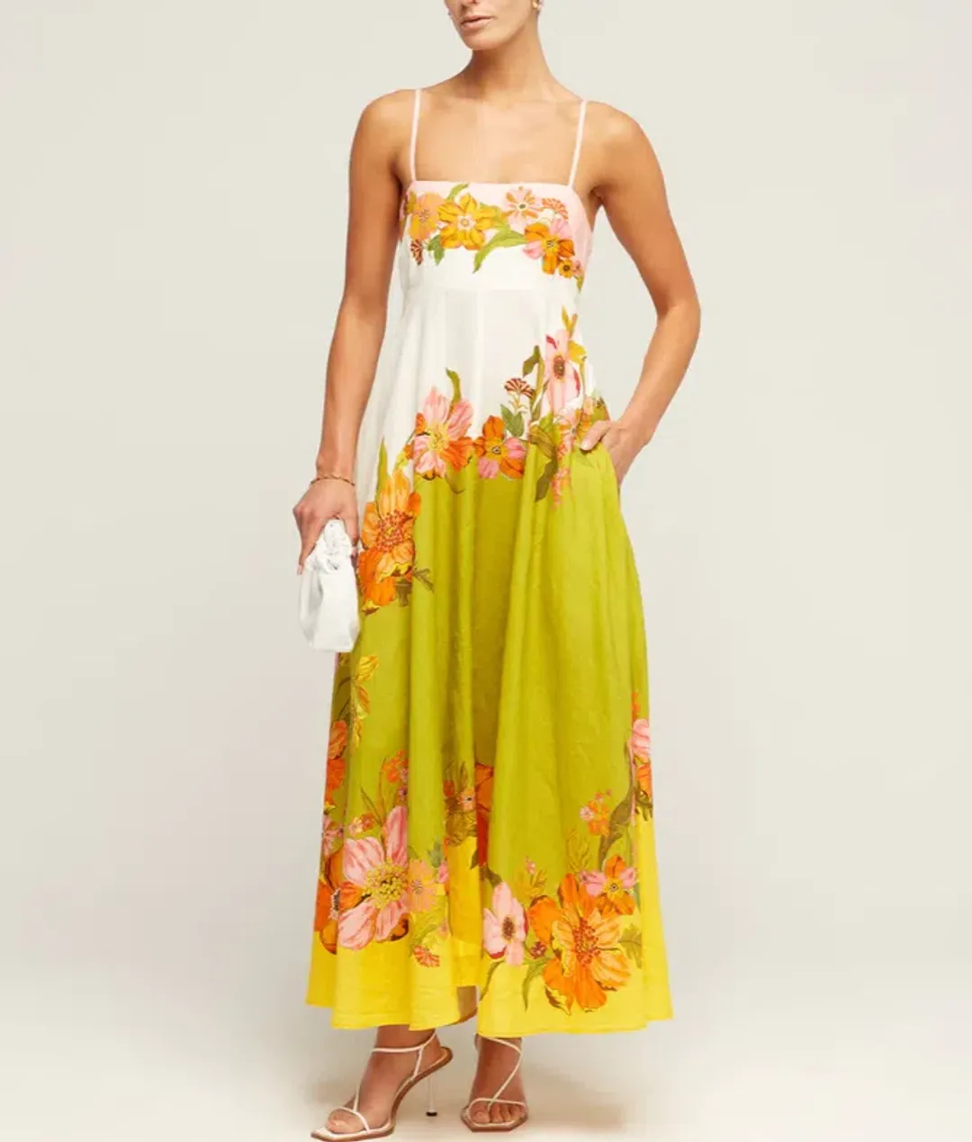 Alemais Silas Linen Sundress in Multi Size 10 for rent on The Volte - main image