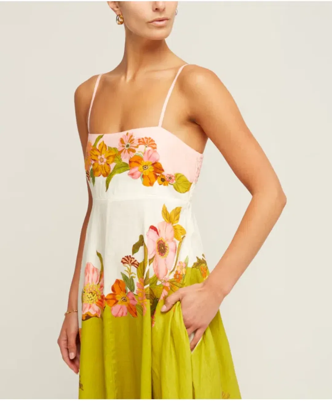 Alemais Silas Linen Sundress in Multi Size 10 for rent on The Volte - main image