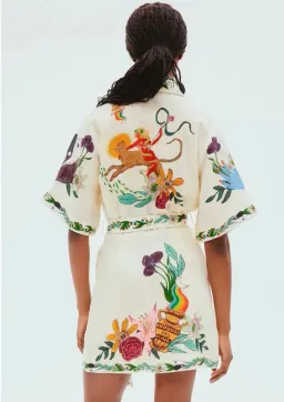 Alemais Meagan Linen Mini Dress Print Size 14  for rent on The Volte - image 3