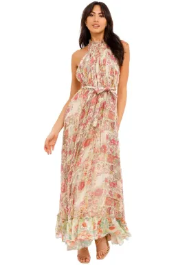 Hemant & Nandita Nova Midi Dress With Belt Floral Size 10 for rent on The Volte - image 1