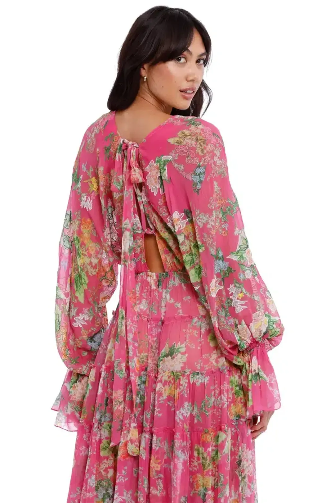 Hemant & Nandita Miyu Hi Lo Dress in Pink Size 10 for rent on The Volte - main image