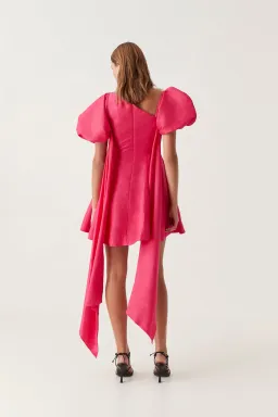 Aje Arista Tulip Sleeve Mini Dress Bougainvillea Red Size 10 for rent on The Volte - image 2