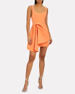 Acler Clarke Draped Mini Dress Orange Size 8 for rent on The Volte - image 1