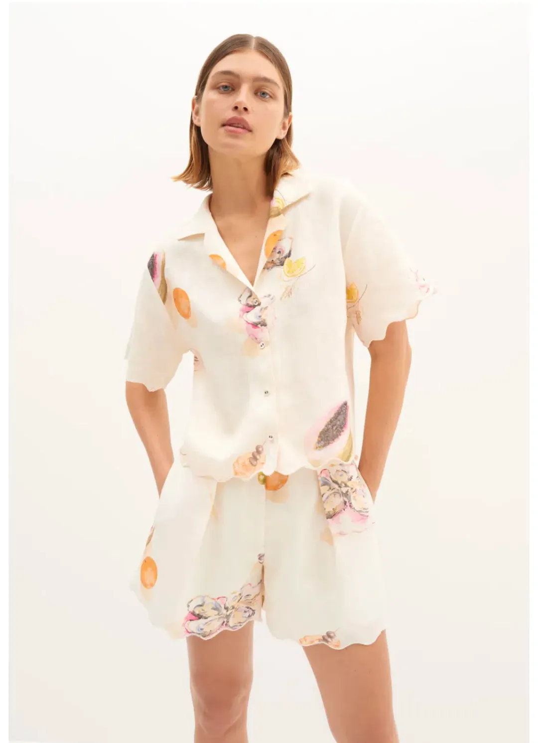 Morrison Aperitivo Linen Short Size 2/Au 10  and Shirt Size 1/Au 8  Set Print  for rent on The Volte - main image