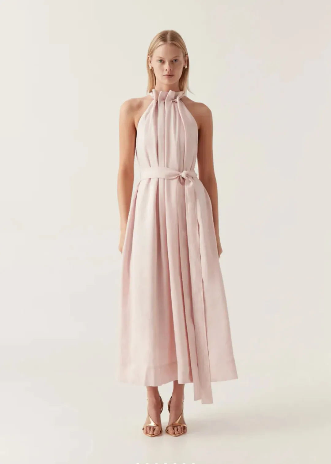 Aje Mariel Trapeze Dress in Soft Pink Size 10 for rent on The Volte - main image