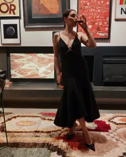 Acler Marine Midi Dress Black Size 10 for rent on The Volte - image 2