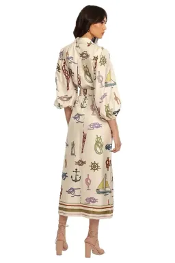 Alemais Ships Ahoy Midi Dress Print Size 6 for rent on The Volte - image 3