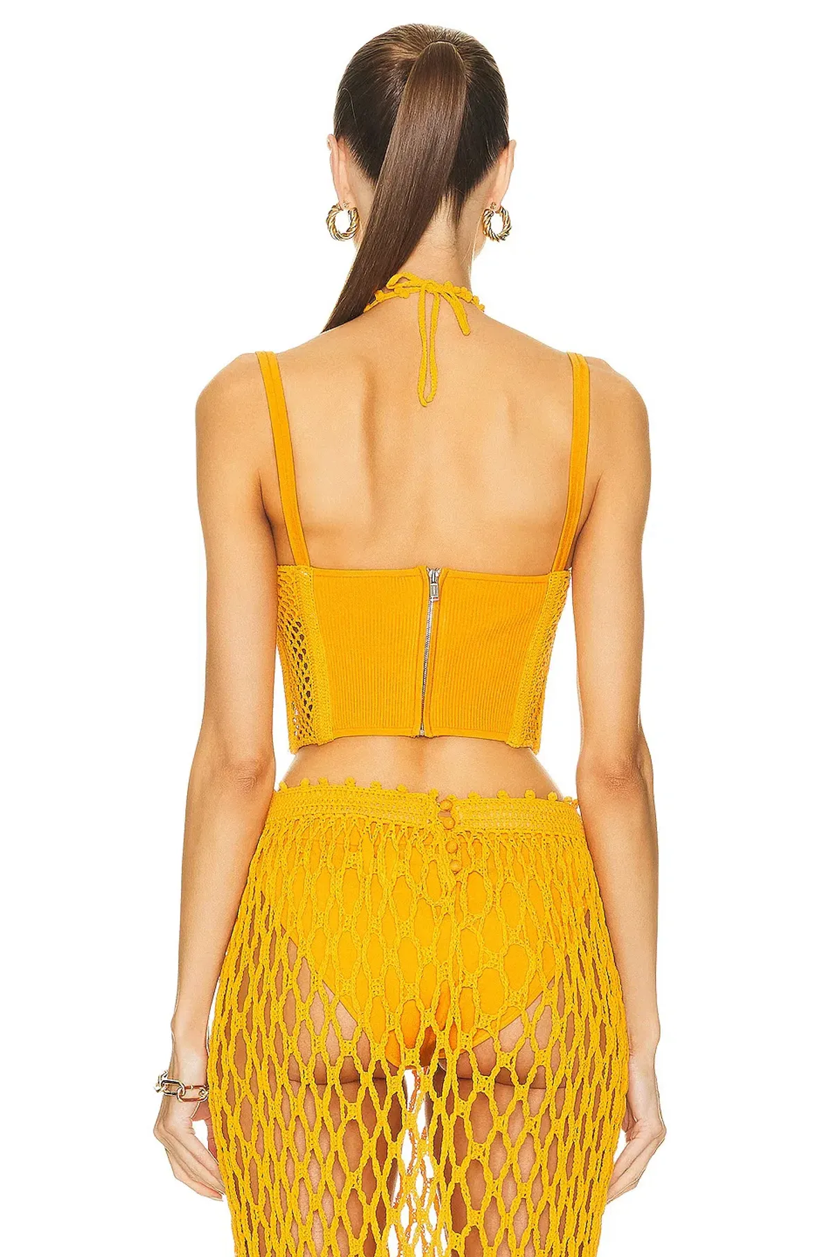 Dion Lee Coral Crochet Corset in Amber Orange Size AU 4 - Image 5