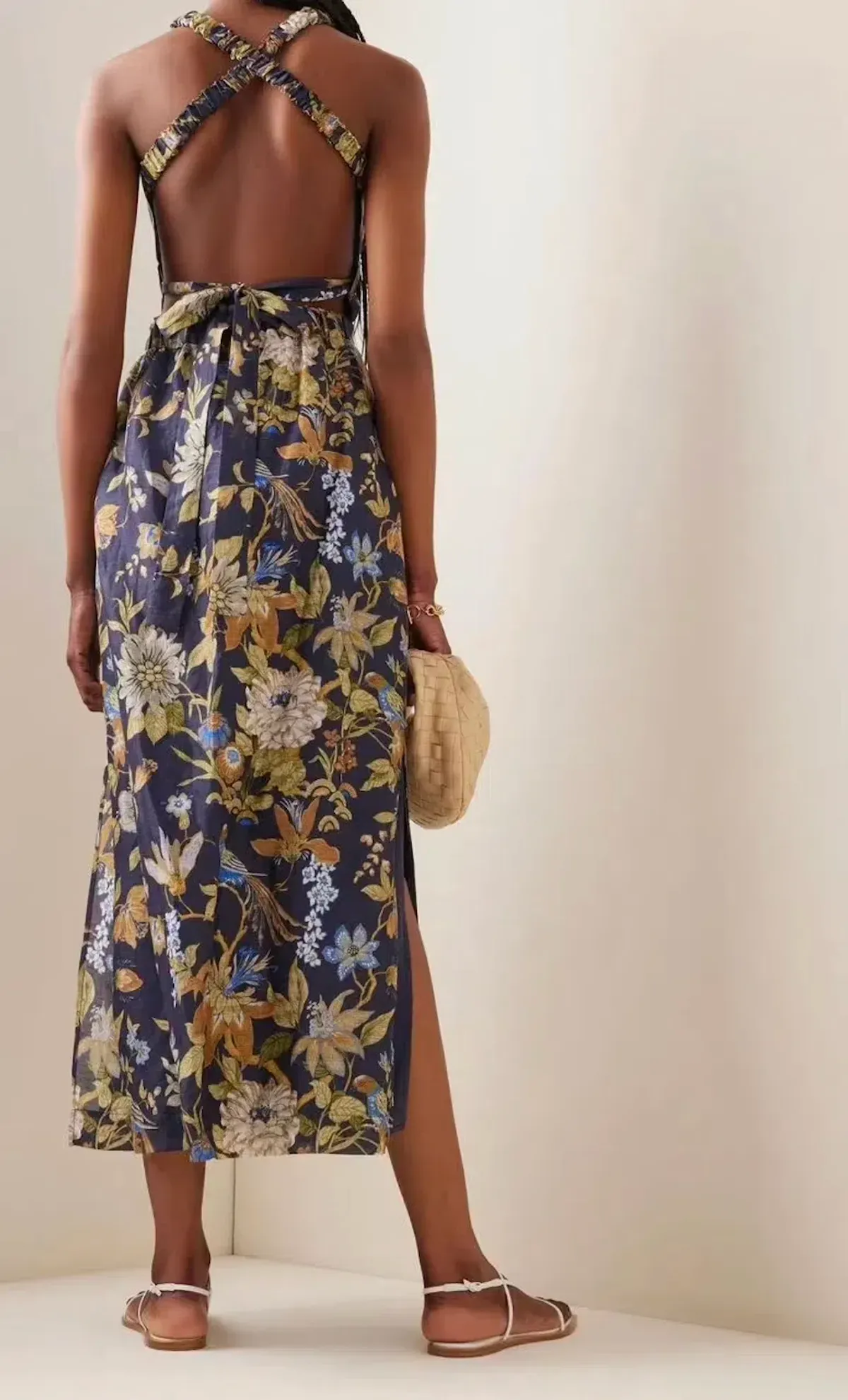 Sir The Label Lilian Cross Back Dress Delia Print Size AU 8 - Image 4