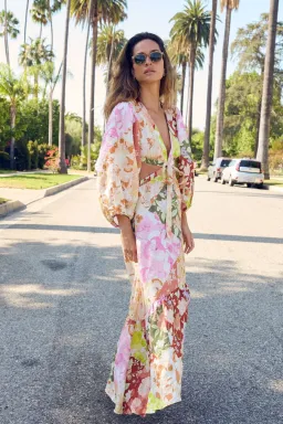 Oli & Kubo Vieja Scarf Maxi Dress Patchwork Size AU 8 for rent on The Volte - image 1