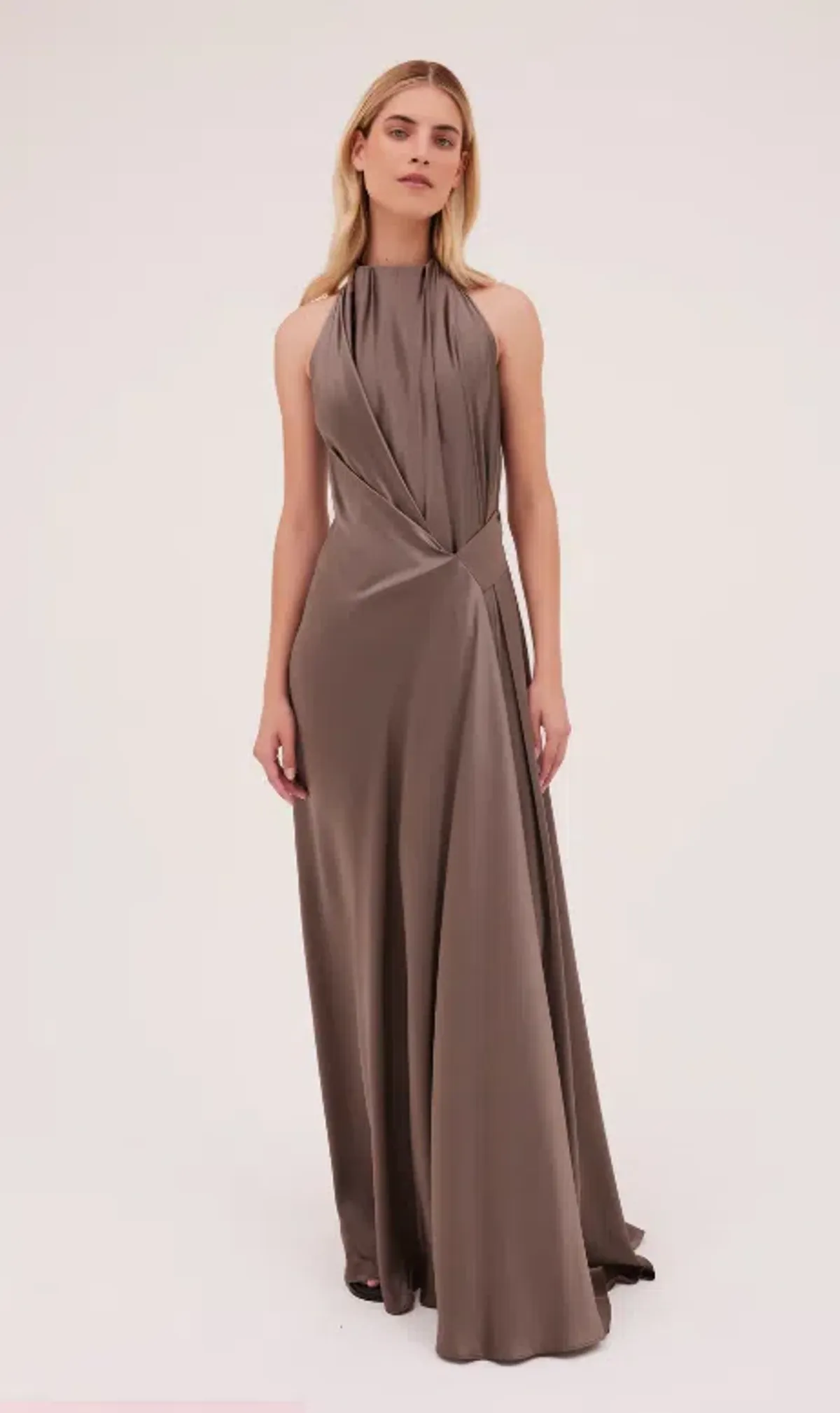 Bianca Spender Isabella Gown Bronze Silk Size AU 4 - Image 1